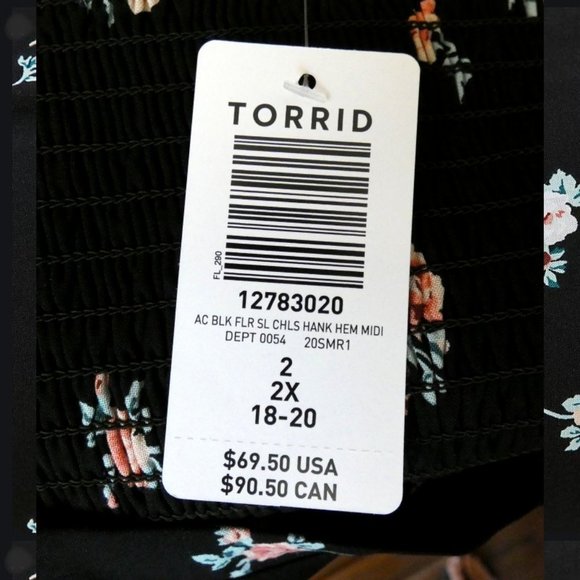 NWT Torrid Black Floral Challis Sharkbite Dress 2X - Picture 11 of 13